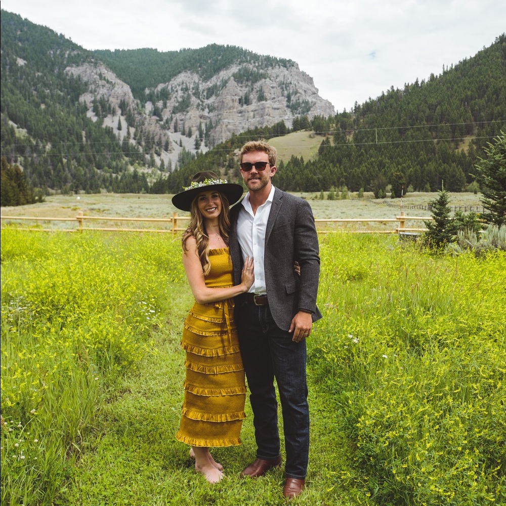 Elegant Yellow Ruffled Dress